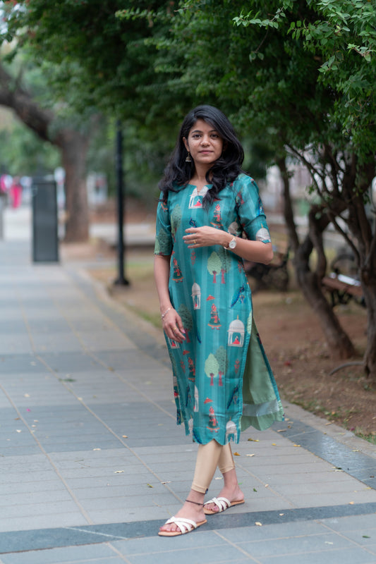 TUSSARSILK KURTI - D176