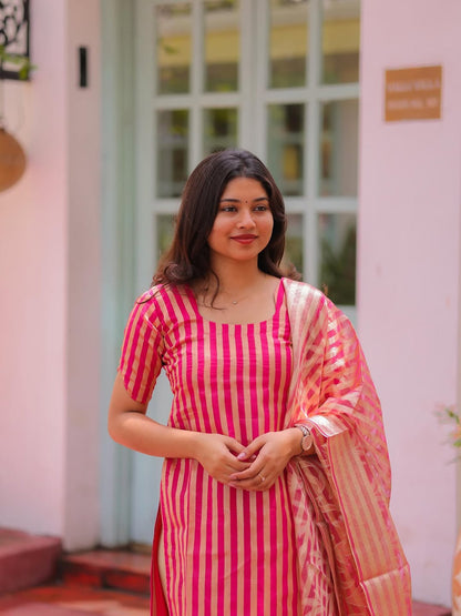 BANARAS KURTI WITH DUPATTA