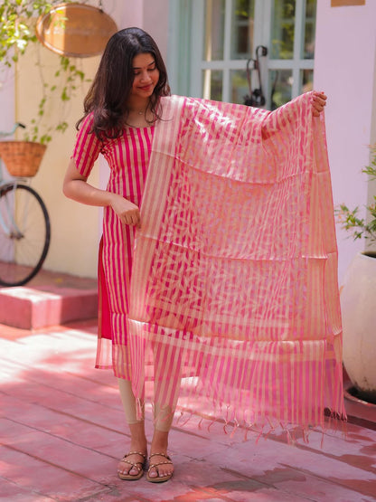 BANARAS KURTI WITH DUPATTA