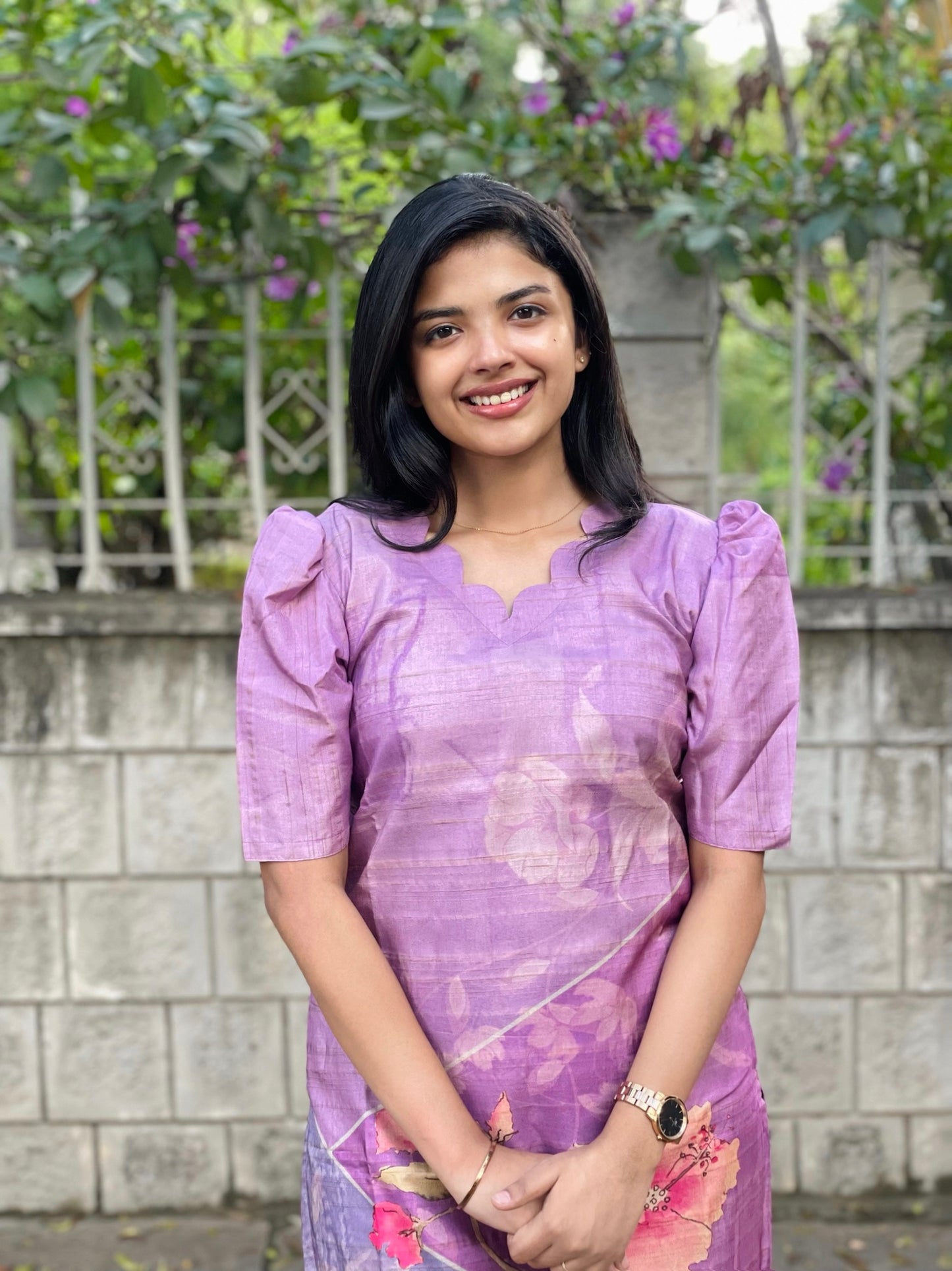 TUSSAR SILK KURTI WITH DUPATTA