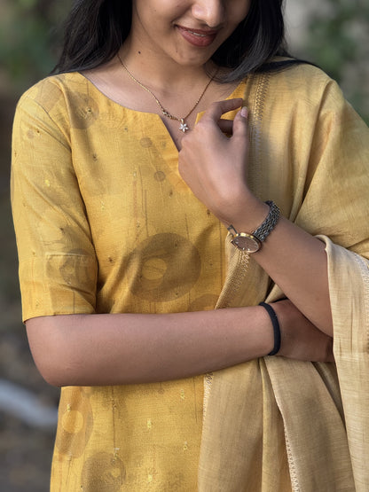MUSLIN SHIMMER KURTI WITH DUPATTA - D189