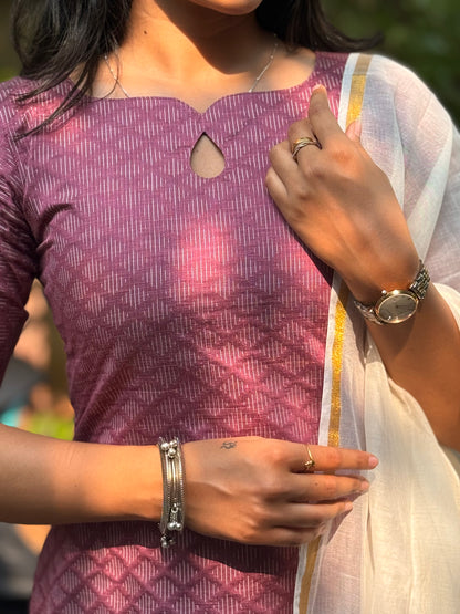 SLUB SILK KURTI WITH DUPATTA