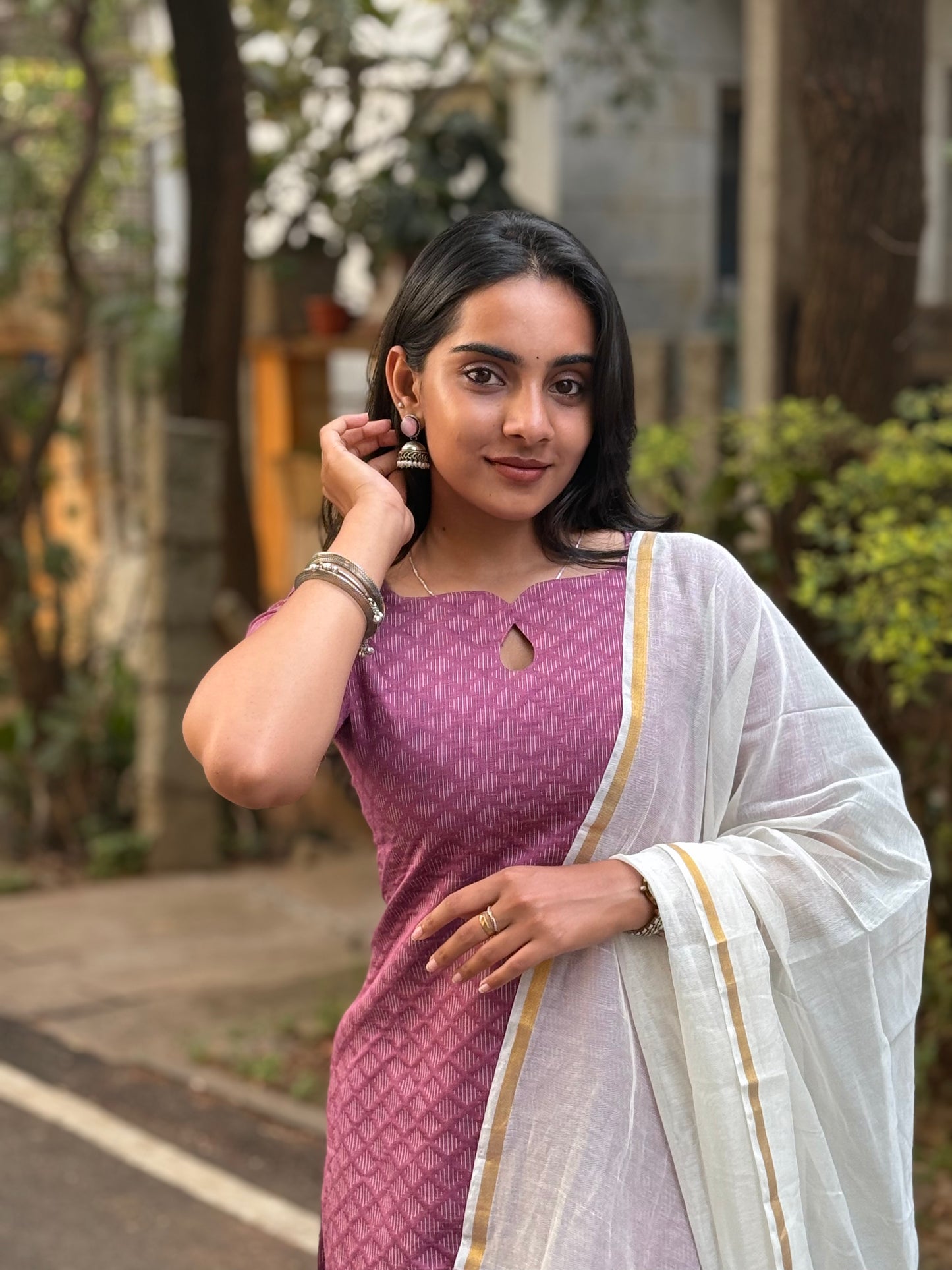 SLUB SILK KURTI WITH DUPATTA